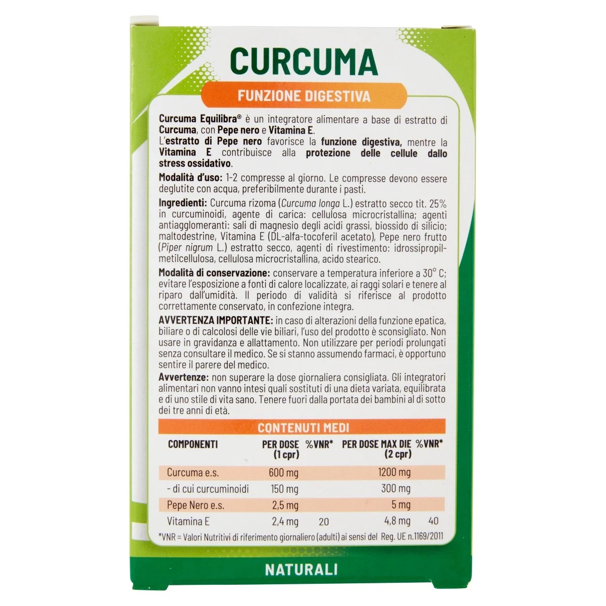EQUILIBRA Equilibra Kurkuma 20 Antioxidantien-Tabletten