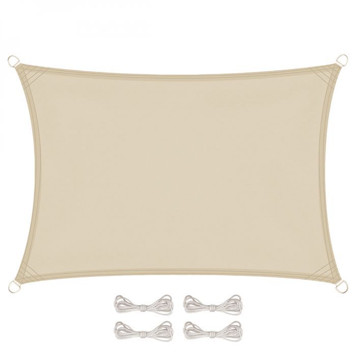 Waterproof and UV-resistant rectangular shade sail - 3 x 4 m - Beige - Linxor beige 3 x 4 m