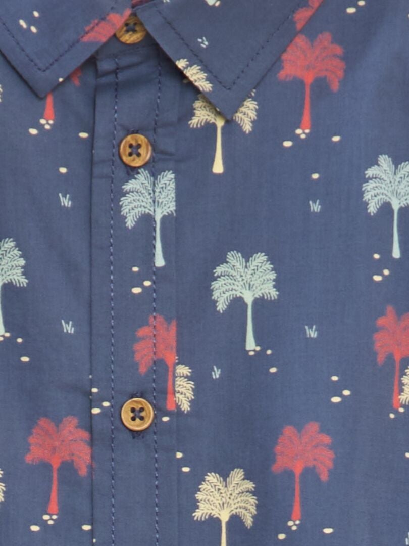 Shirt met korte mouwen en print - BLAUW