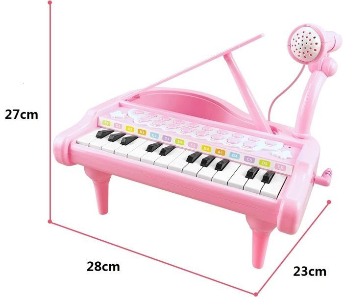 Children's Piano for 2-Year-Olds, Baby Piano for 1, 2, and 3-Year-Olds, Children's Musical Toy Piano with Microphone for Girls and Boys - 24 Pink Keys