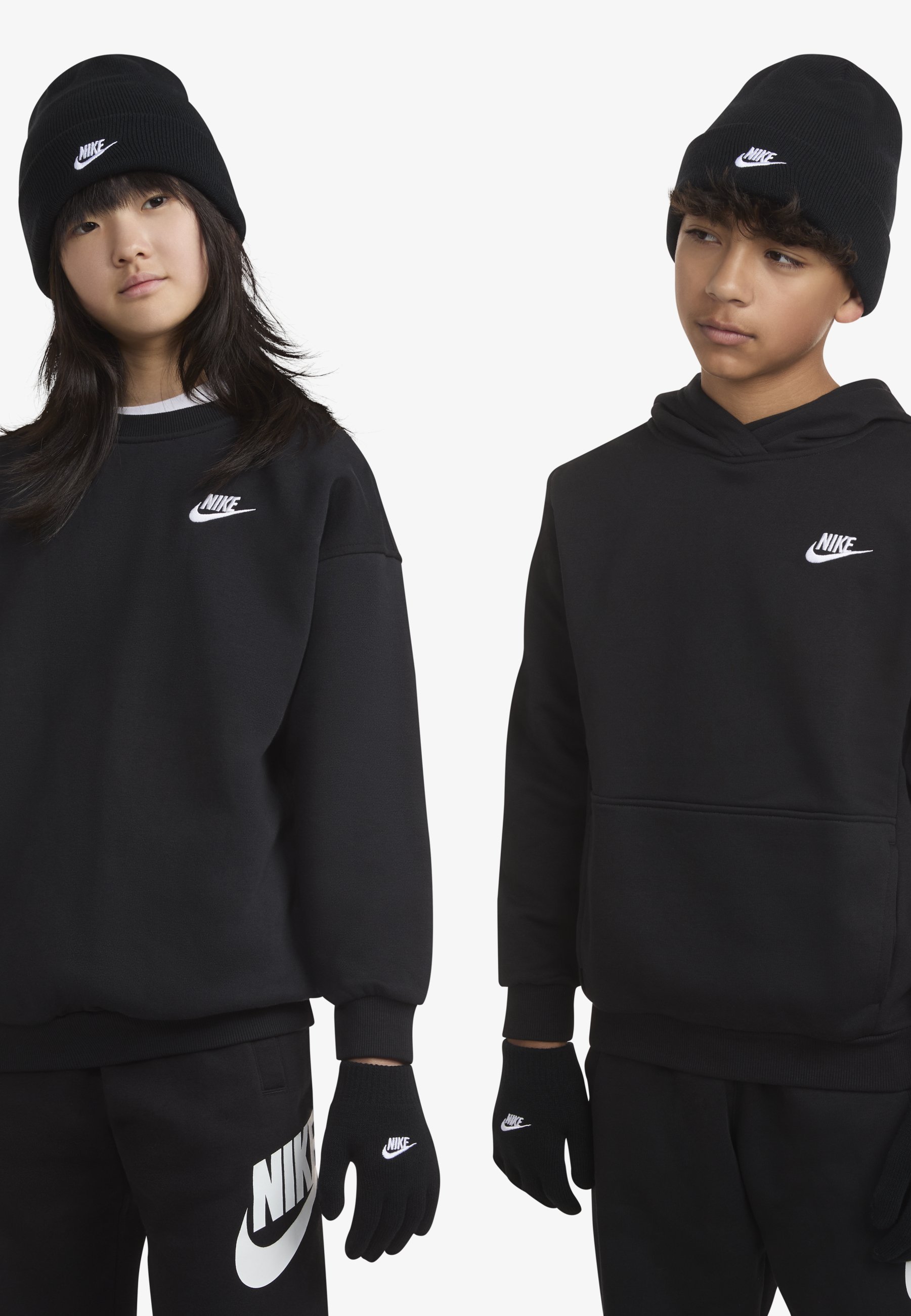 Ensemble unisexe de gants Nike Sportswear CLUB BEANIE - Noir