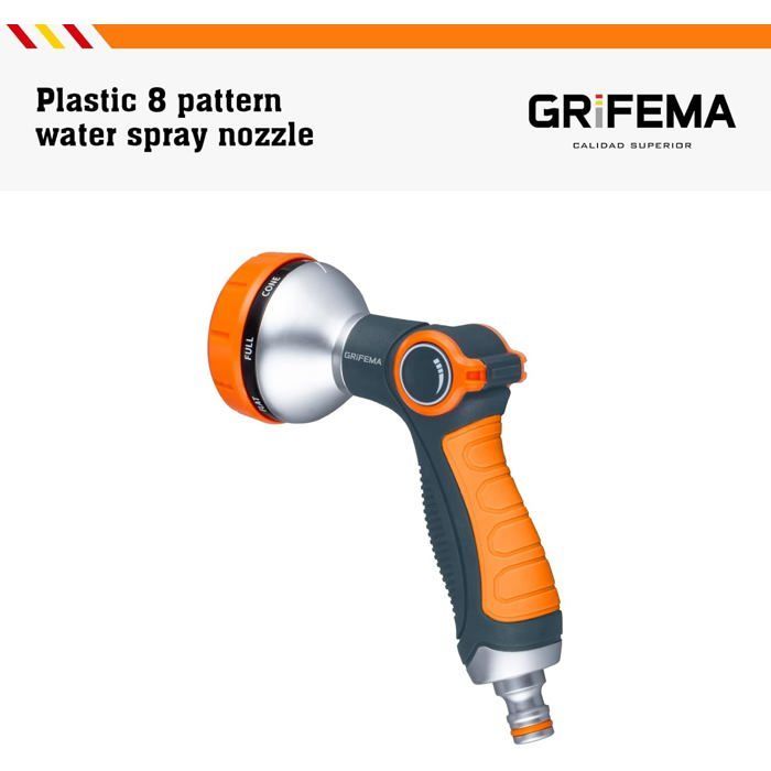 Tuinsproeier met 8 instelbare sproeistanden, multifunctionele sproeier met regelbare waterdruk.