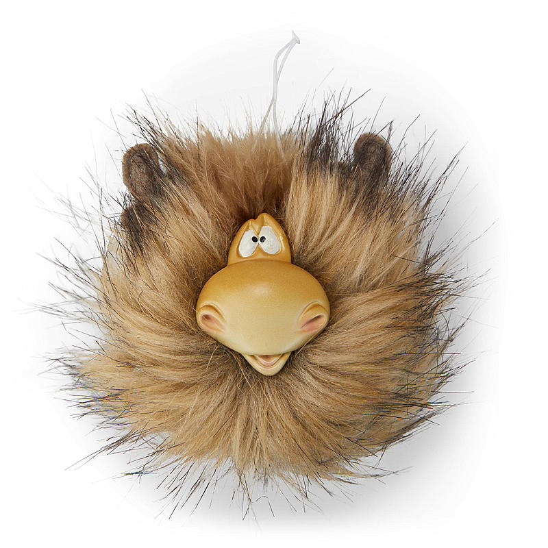 Cabeza de alce de 10 cm con pelo