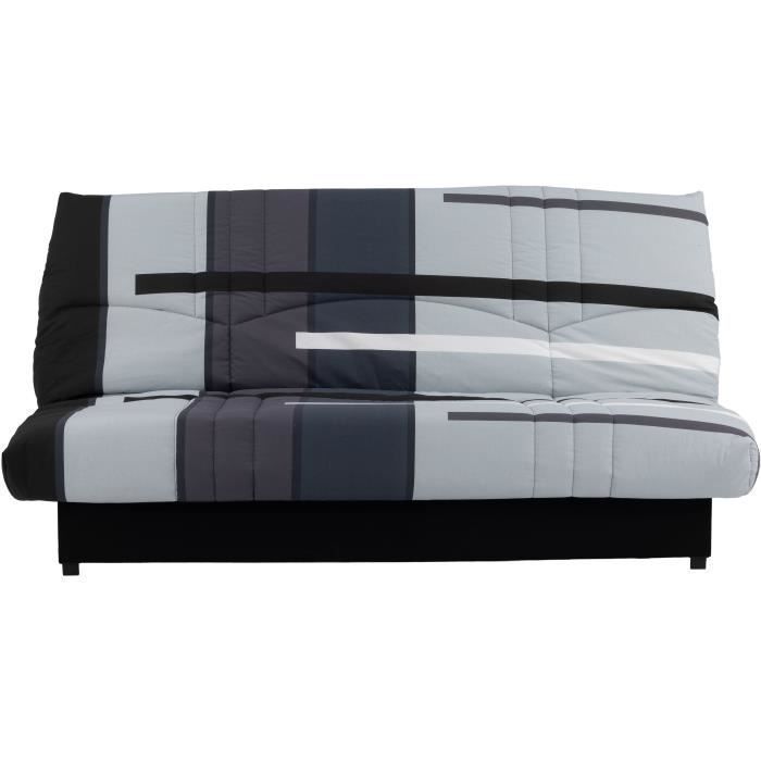 Sofá cama Click-clack de 3 plazas - Gris Track - 190 x 90 x 92 cm - PIXIE