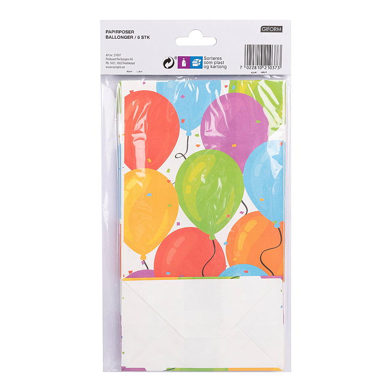 Giform Papirpose 6 stk. Balloner