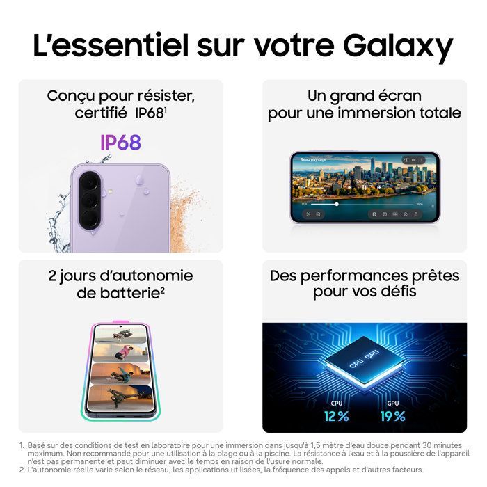 Smartphone SAMSUNG Galaxy A37 5G AI de 256 GB, color verde oscuro - Versión francesa