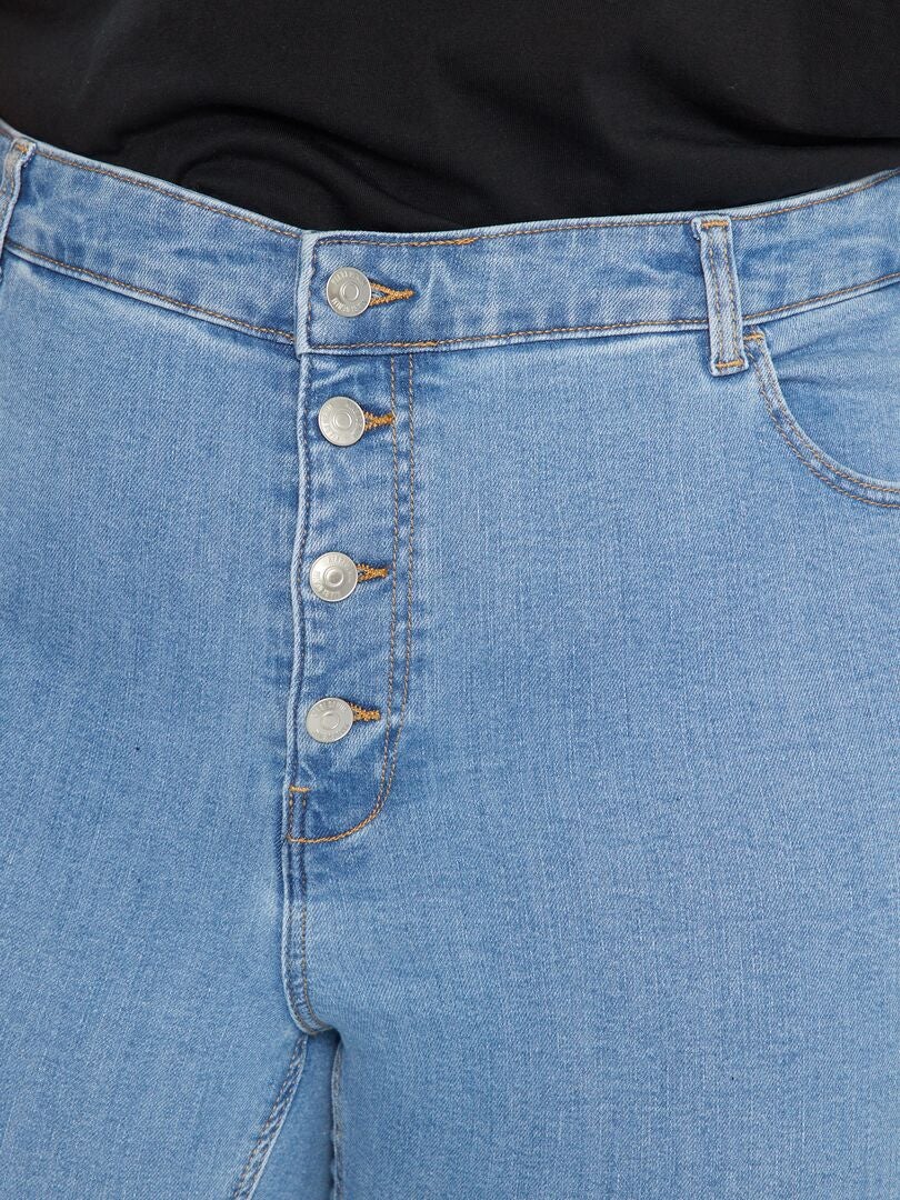 Pantalones vaqueros ajustados de talle alto - azules