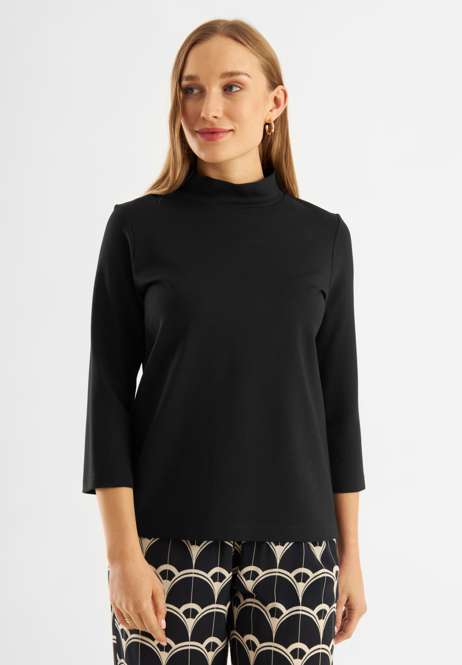 Jascha Stockholm PUNTA MOCK NECK - Top met lange mouwen - zwart