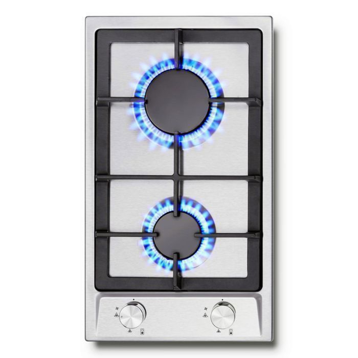 Plaque de Cuisson Gaz 2 Feuxs, Plaque Gaz 2 Feuxs Inox, Cuisinière à Gazs 2 Brûleurs Encastrable,4200W,Sécurité Thermocouple
