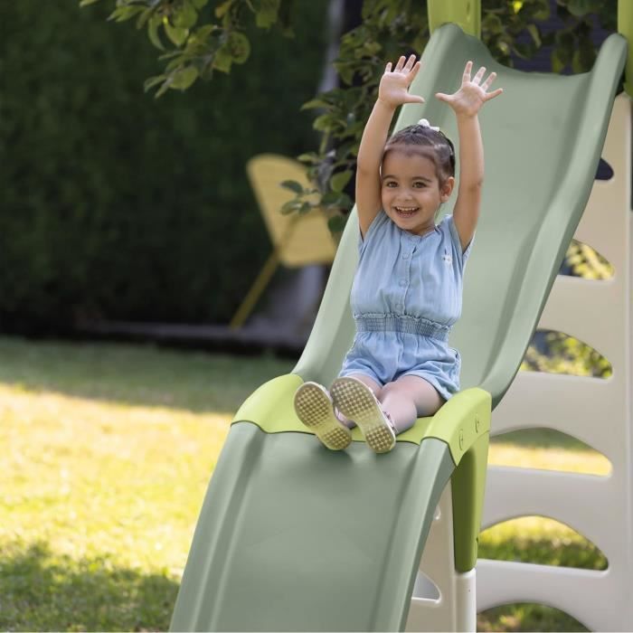 SMOBY Life - Toboggan Super Megagliss - Evolutif 2 en 1 - Glisse de 170 à 360 cm - Echelle, marches antidérapantes - Dès 2 ans