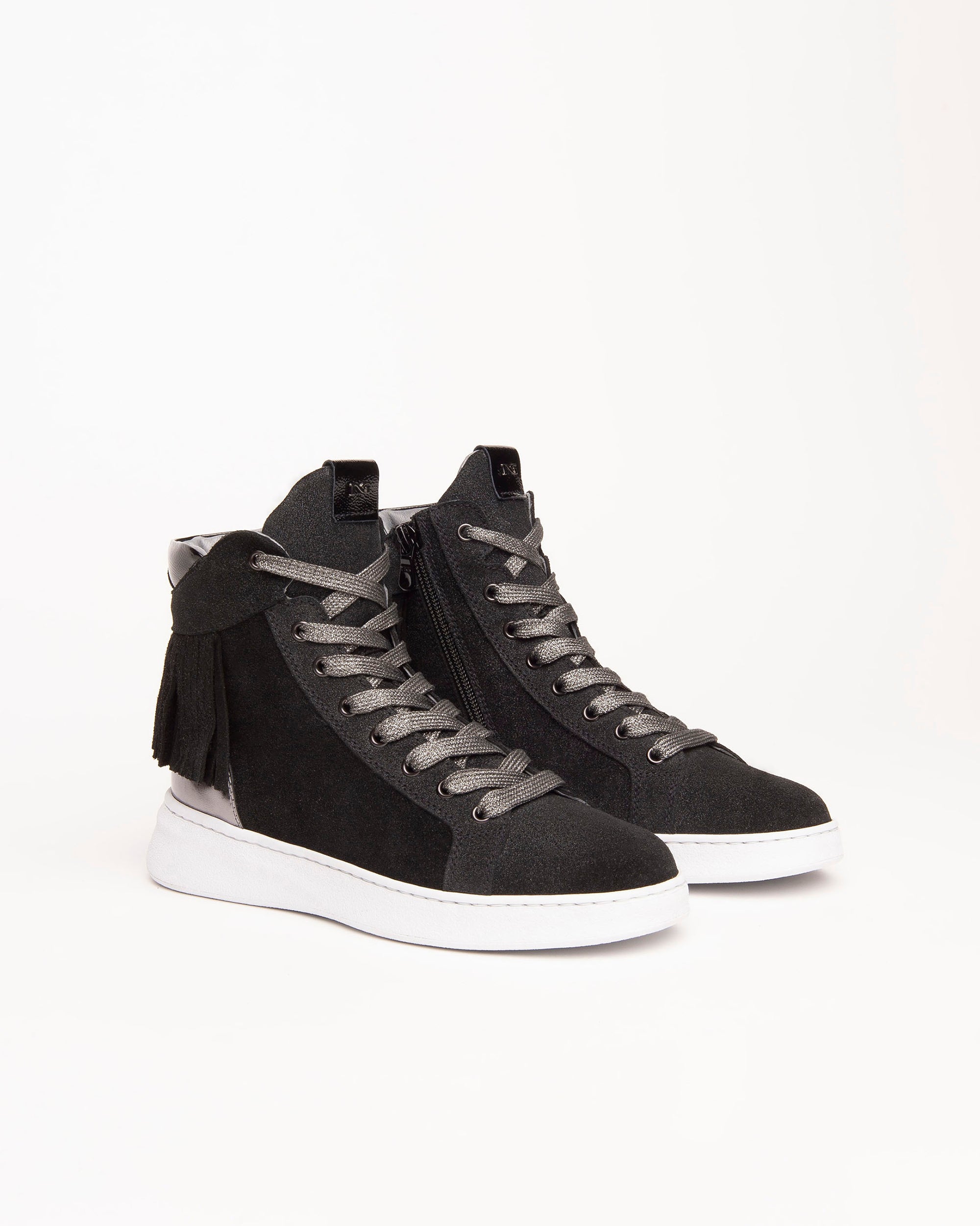  Baskets montantes pour femmes en cuir et daim