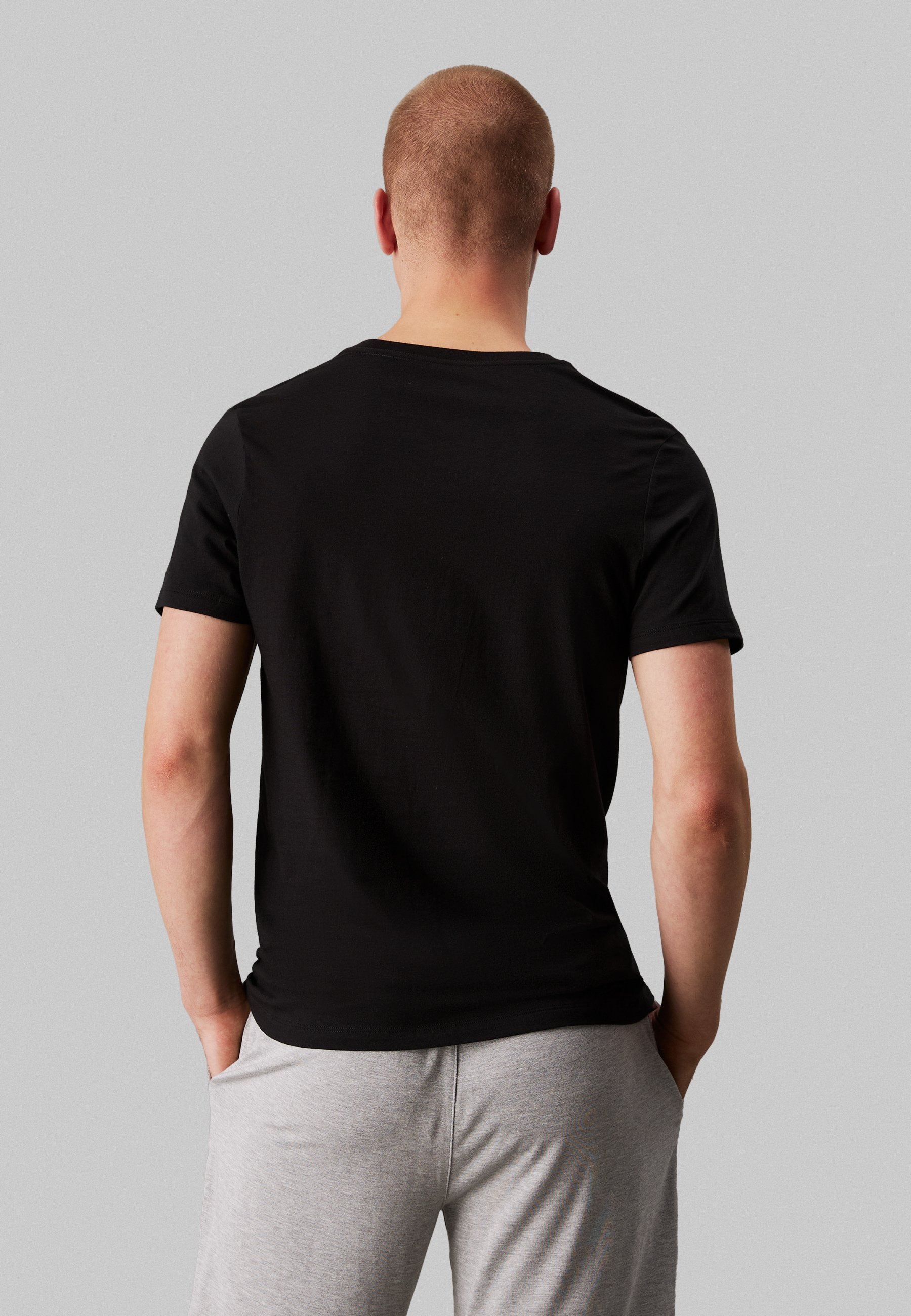 Lot de 3 t-shirts Calvin Klein Underwear 100 % coton - Haut de pyjama - noir/blanc/gris chiné