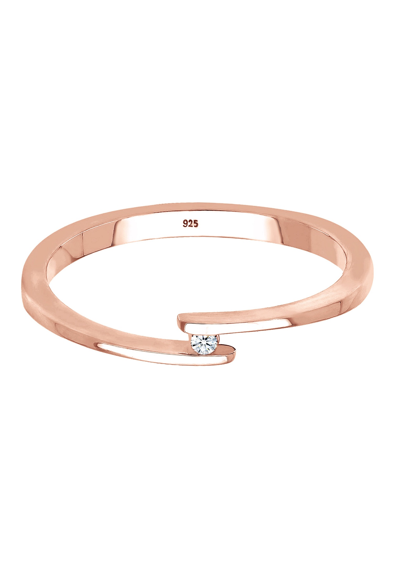 Elli DIAMONDS Élégant Engagement Diamant (0.02 ct.) 925 Argent
