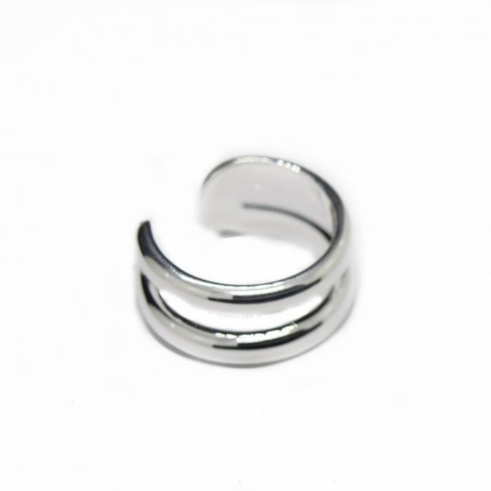 Anello LV regolabile da donna, argento