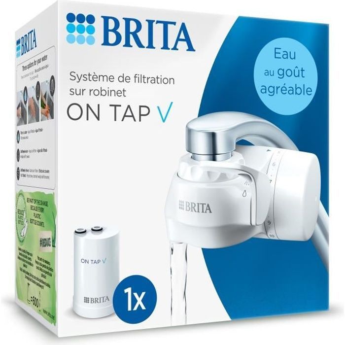 BRITA ON TAP Water Filtration System - Up to 4 months of filtered water - 3 operating modes - 5 adapters included