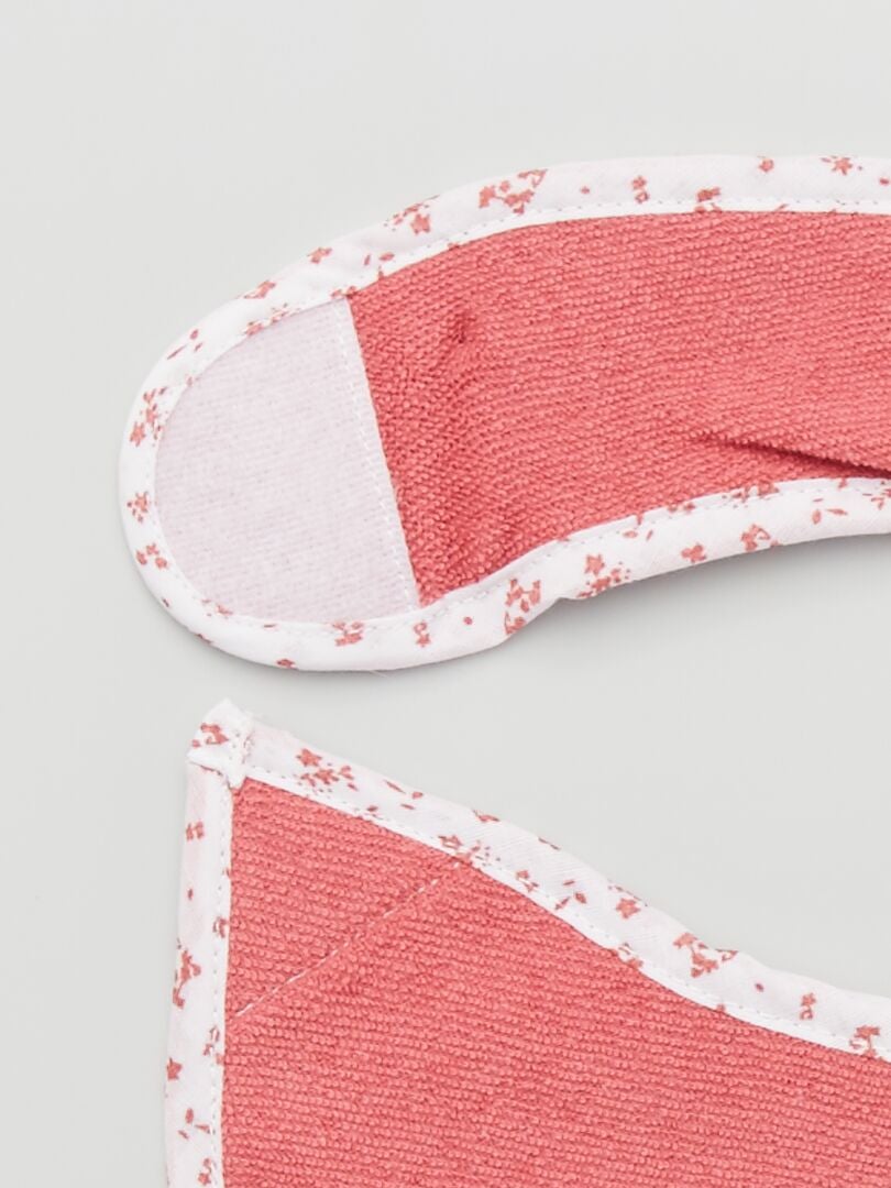 Set van 7 badstof slabbetjes met afscheurranden - ROZE