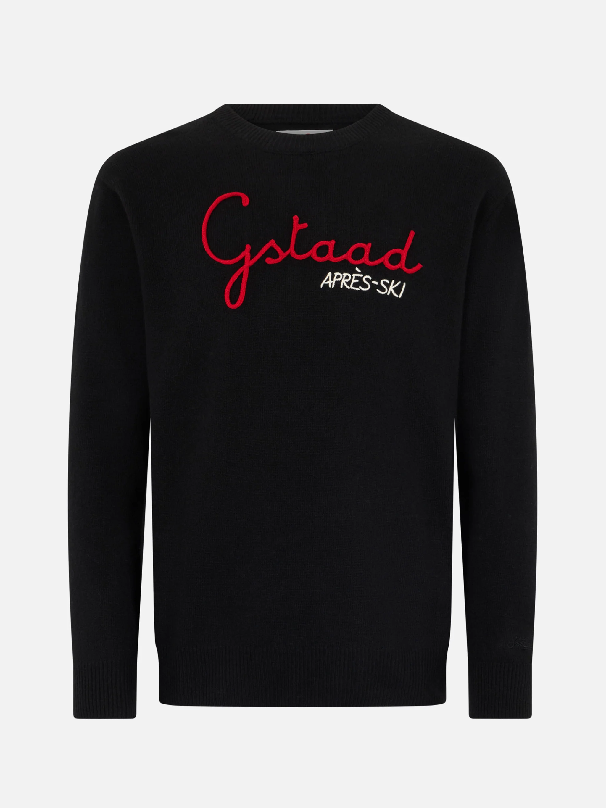Heron Herre Sort Sweater med Gstaad Afterski Broderi