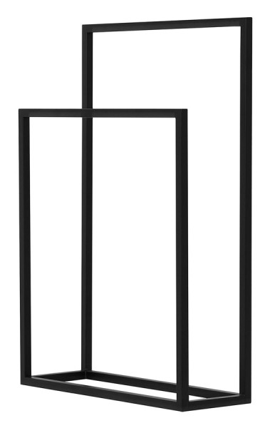 Czarny loftowy stojący wieszak łazienkowy - Zyeno