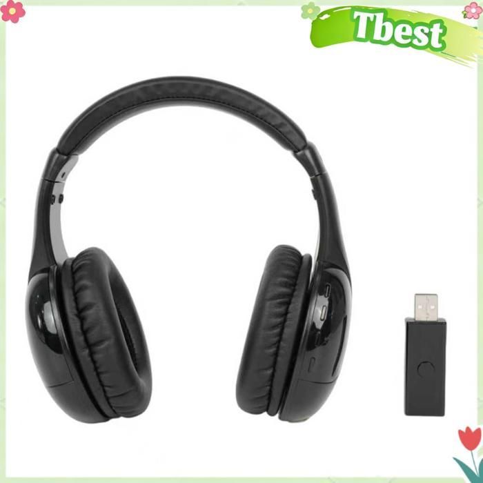 Cuffie wireless per TV, cuffie circumaurali con modalità trasmettitore e microfono integrato per telefono, TV e computer.