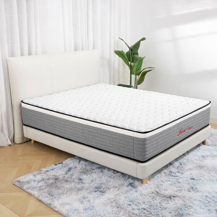 Colchón INRE de espuma viscoelástica de 140x190 cm, 20 cm de grosor, firmeza óptima, 7 zonas ergonómicas.