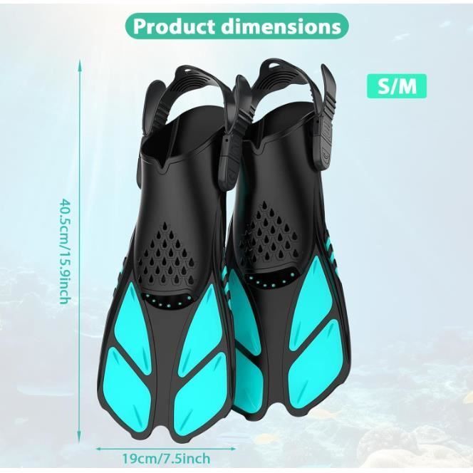 Aletas de natación - No especificadas - Ajustables - Pala corta - Comodidad óptima - Unisex
