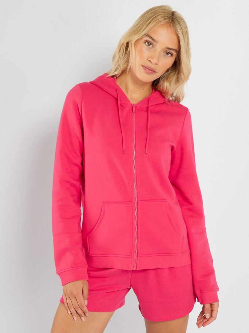 Hoodie met rits - Roze