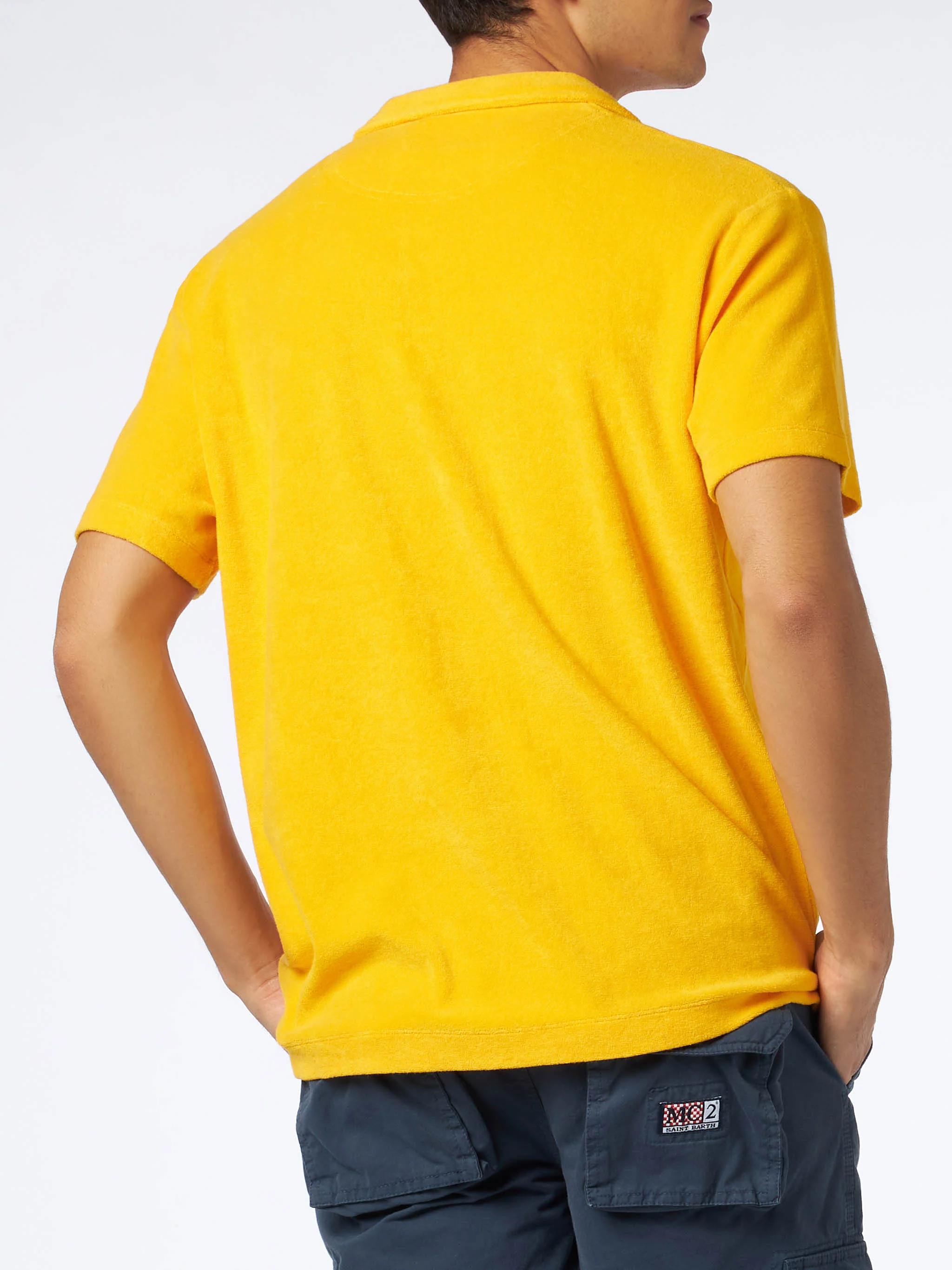 Geel badstof poloshirt voor heren