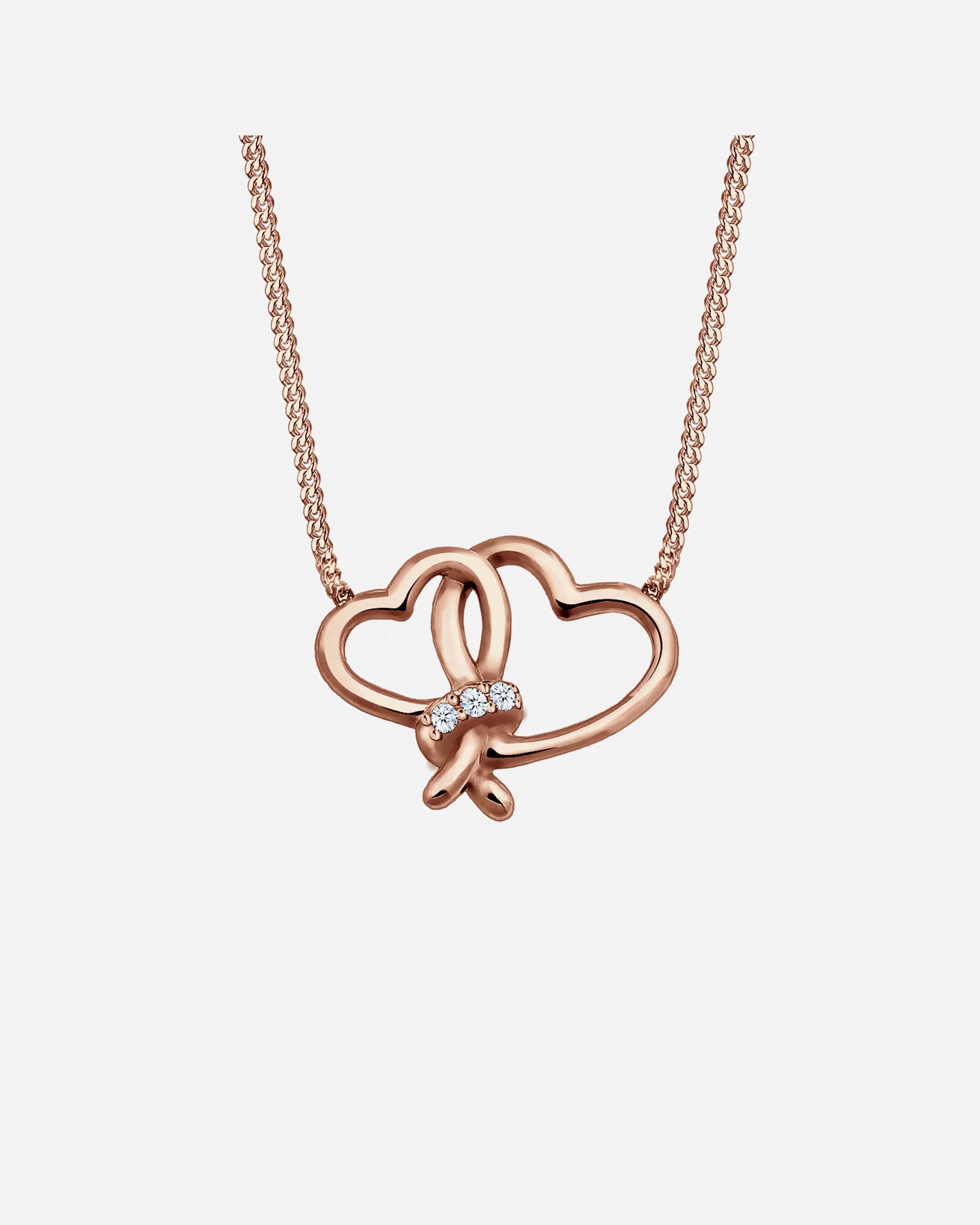 Elli DIAMONDS Femme Coeur Connecté Amour de Diamant (0.045 ct.) - (925/1000) Argent