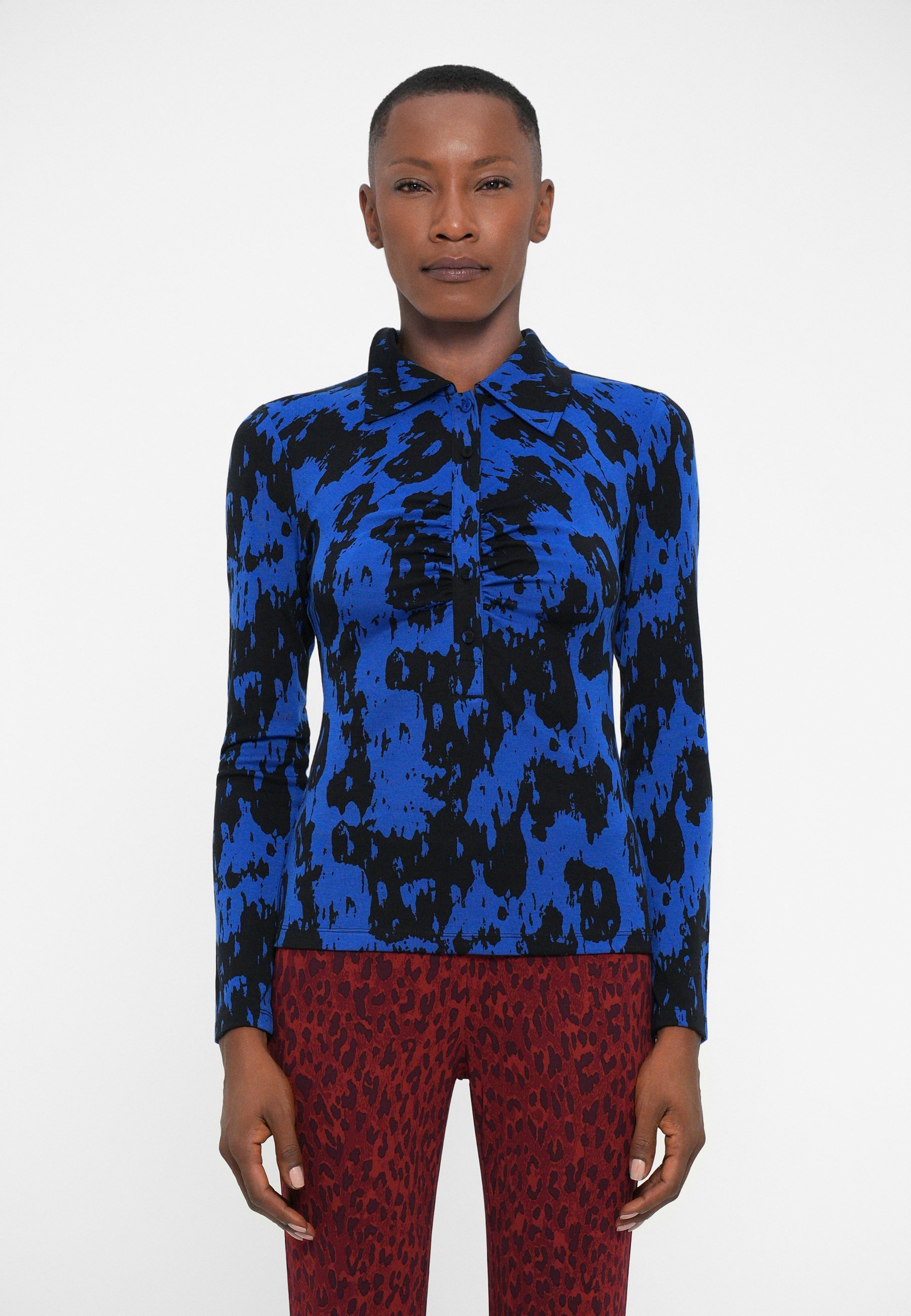 Diane von Furstenberg SHESKA - Top met lange mouwen - donkerblauw