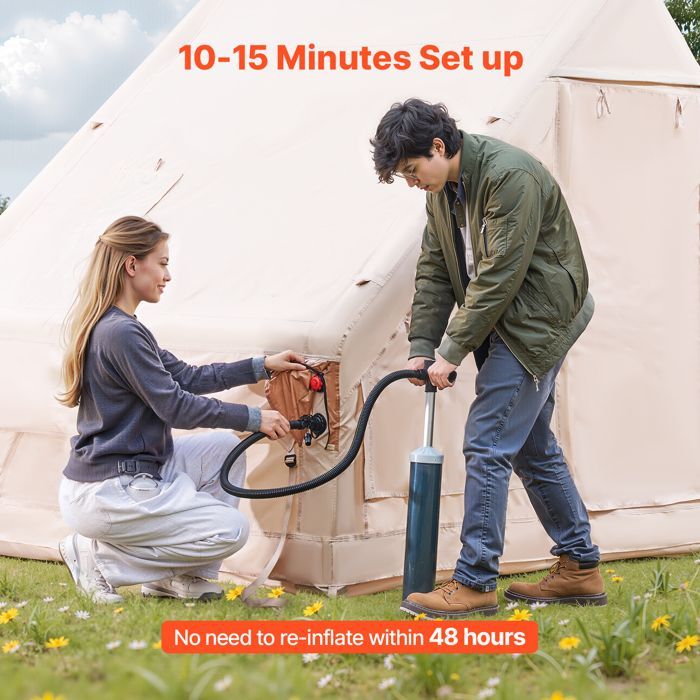 DUOKU Oppblåsbart Campingtelt - 3x2x2 m - 5 Personer - 300D Oxford Stoff - Enkel å Sette Opp