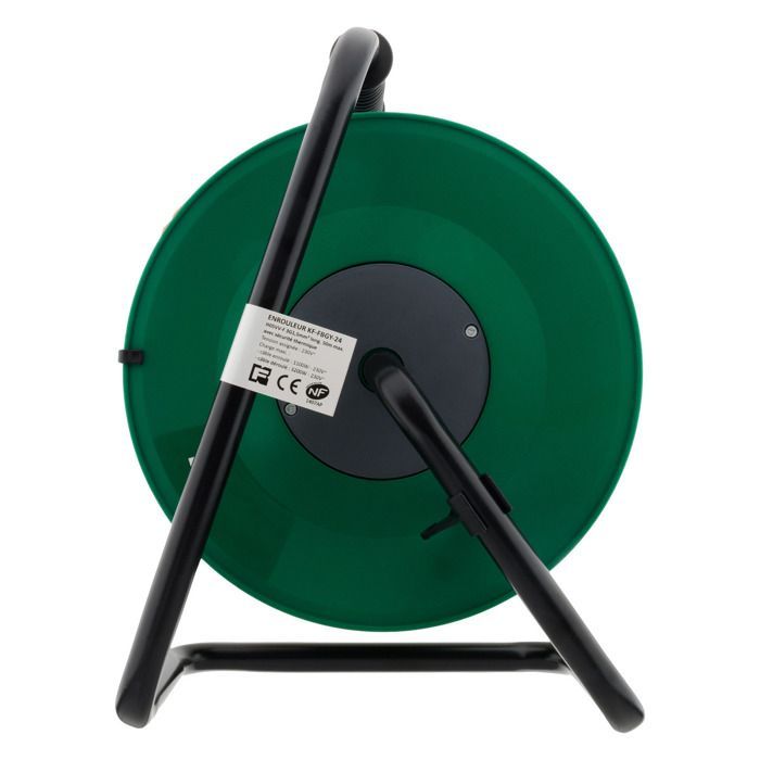 Carrete de cable de jardín precableado vacío 3G1.5mm² 70cm + disyuntor Negro - Zenitech