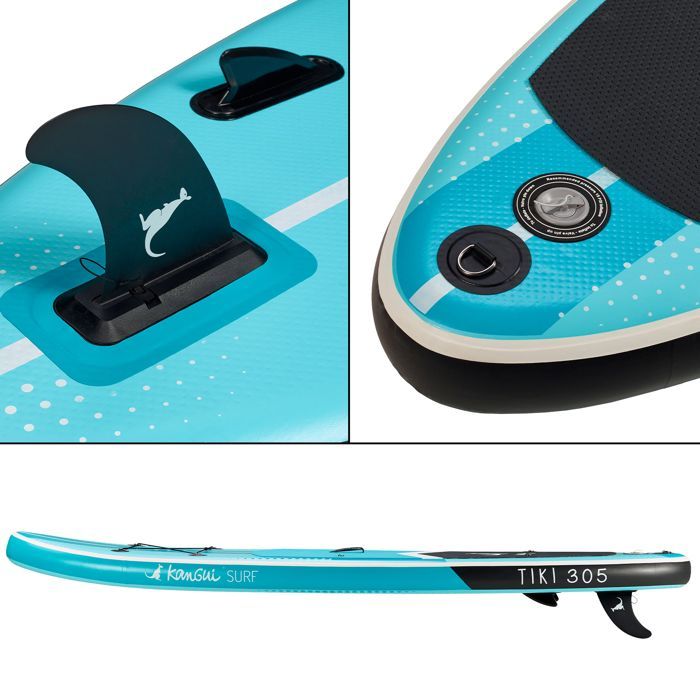 Kangui - Stand up Paddle 305cm SUP gonflable + pagaie + sac à dos + pompe haute pression + leash + kit de réparation - TIKI