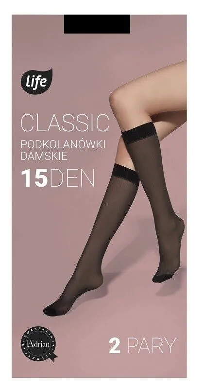 Life Podkolanówki damskie 15 Den Nero