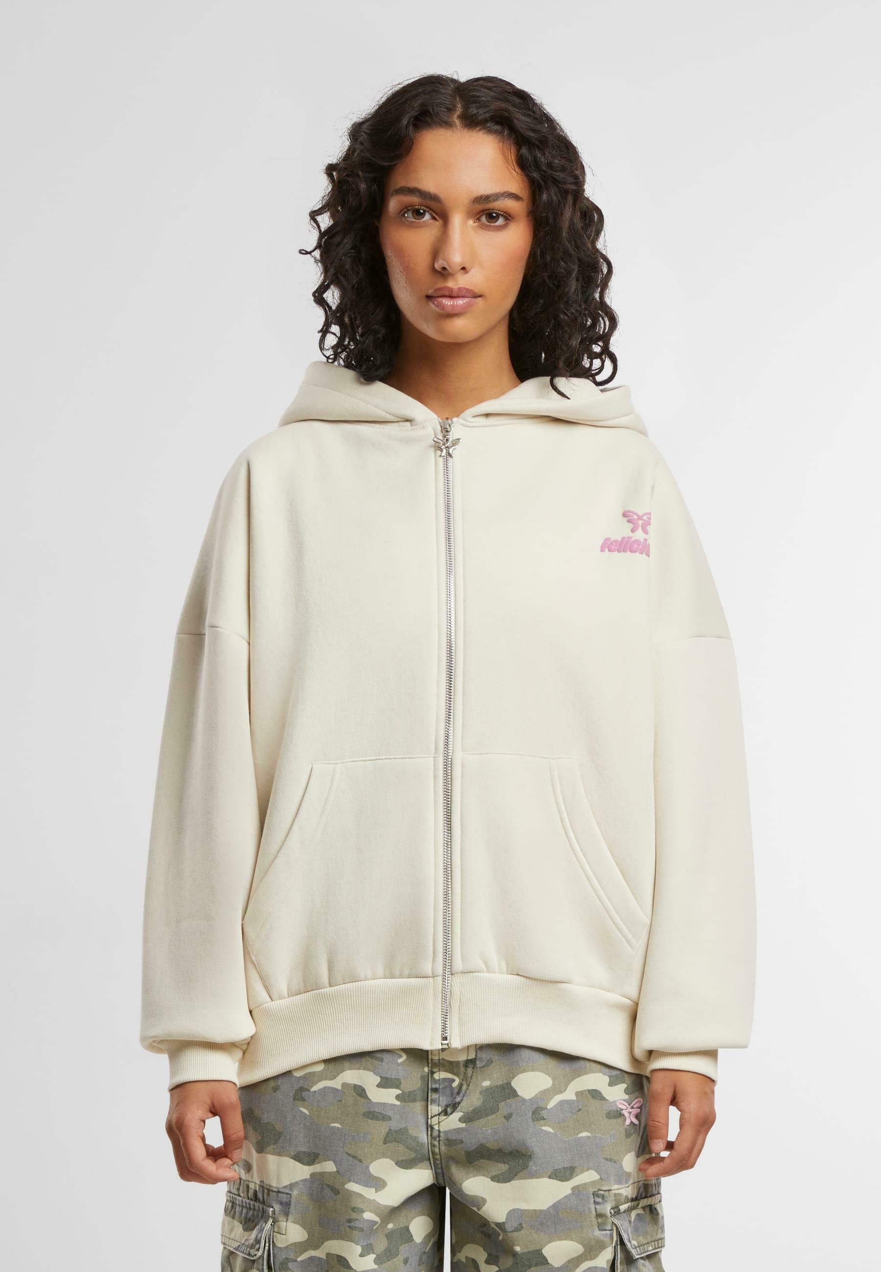 FELICIOUS BASIC BORSTLEGOO - Sweatshirt met rits - wit