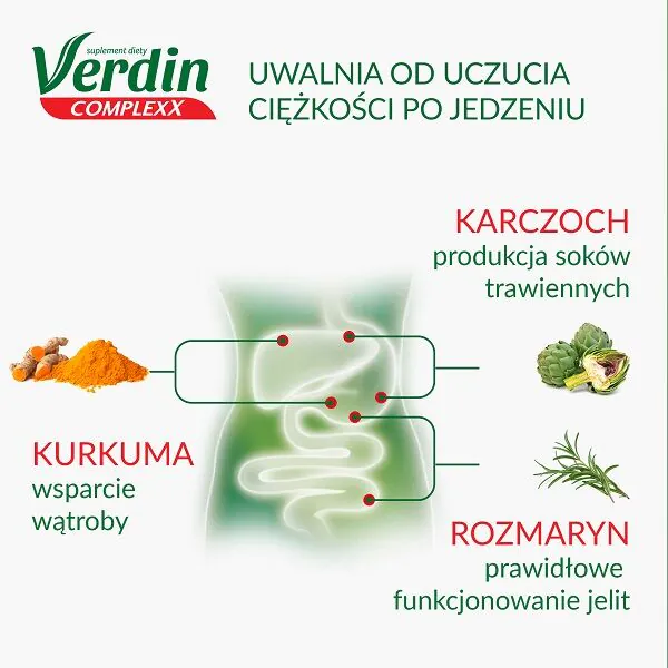 Verdin Complexx, Suplement diety wspierający trawienie, Tabletki