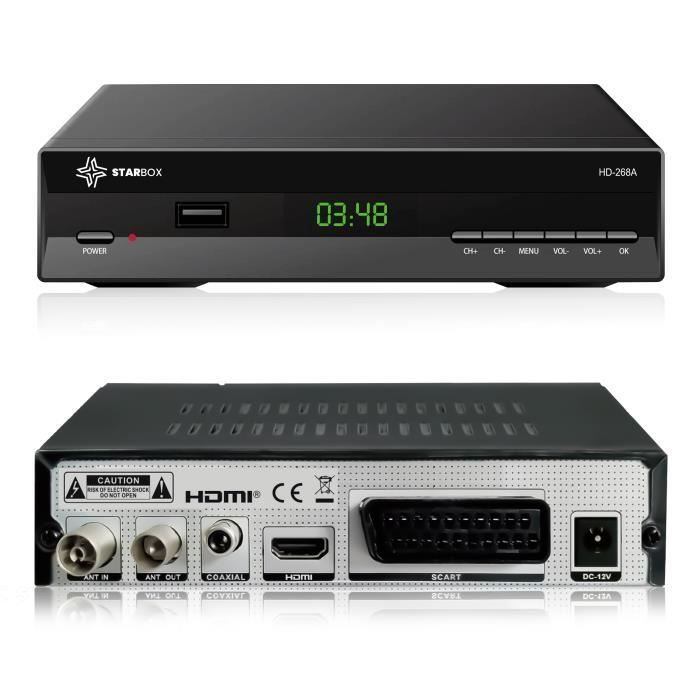 STAR BOX HD-268 DVB-T2 DVB-C HD Digital Terrestrial Decoder: High-quality reception, free-to-air channels, H.265, Full HD 1080p, USB, HDMI