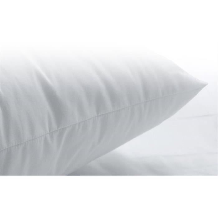 Juego de 2 almohadas de 60x60 cm - Antiácaros - Fabricadas en Francia - Fibras huecas siliconadas