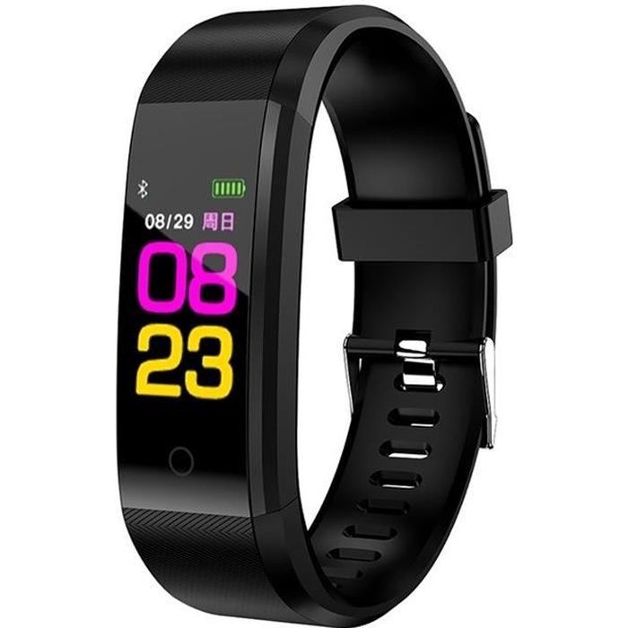 Bracelet Connecté - ID115 Plus - Smartwatch - Cardiofréquencemètre - Tensiomètre - Podomètre
