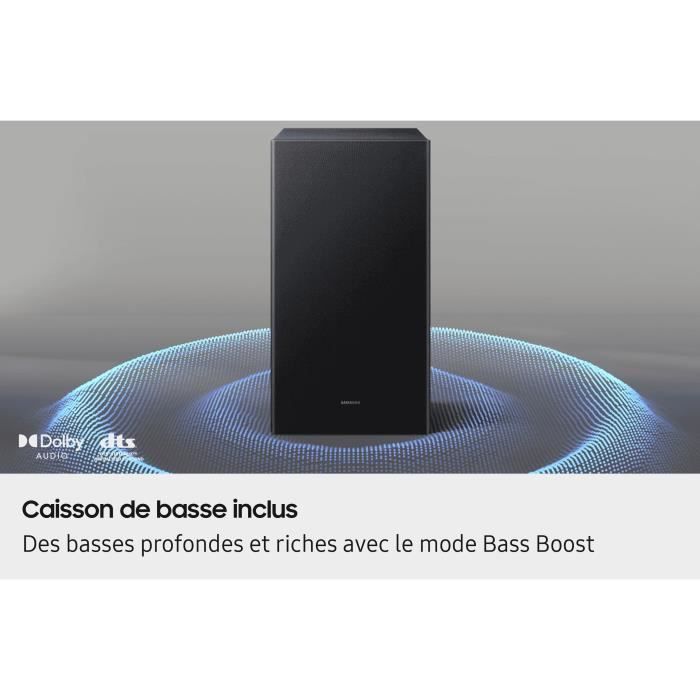 SAMSUNG HW-B450F/ZN - Barre de son Series 2.1ch - Caisson sans fil 6,5'' - Adaptative Sound Lite