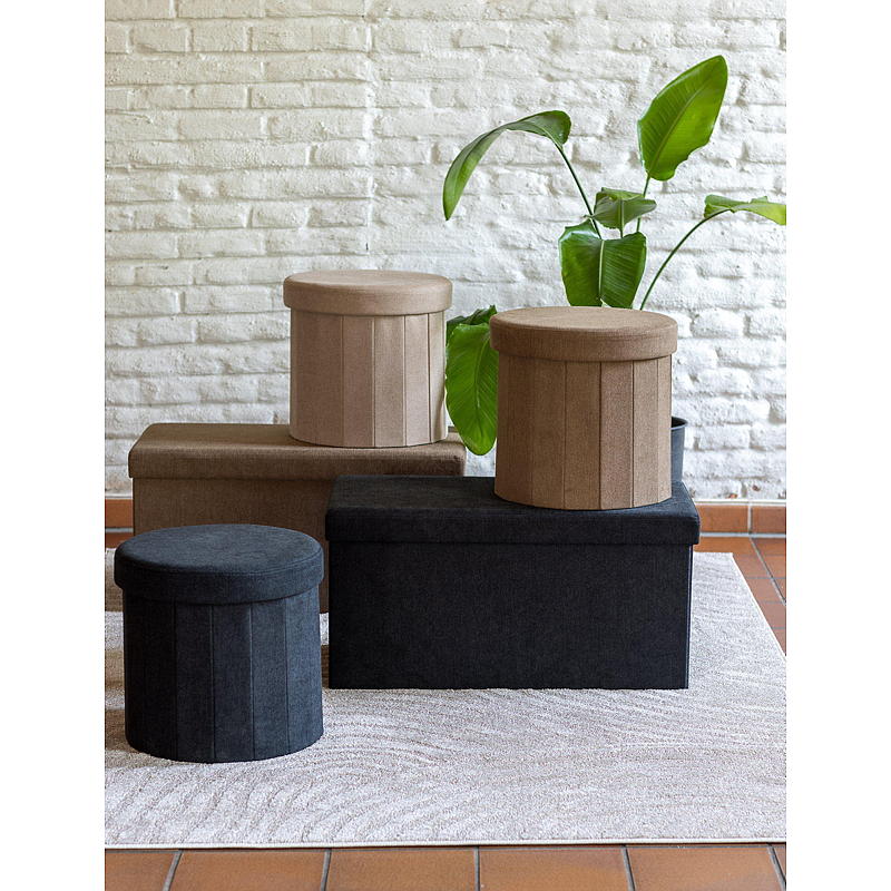 Hemmabänk med förvaring 76x38x38 cm hopfällbar brun Lisa