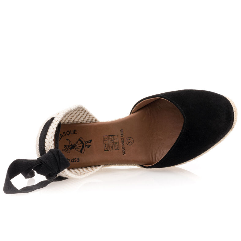 Zwarte espadrilles voor dames met touwzolen