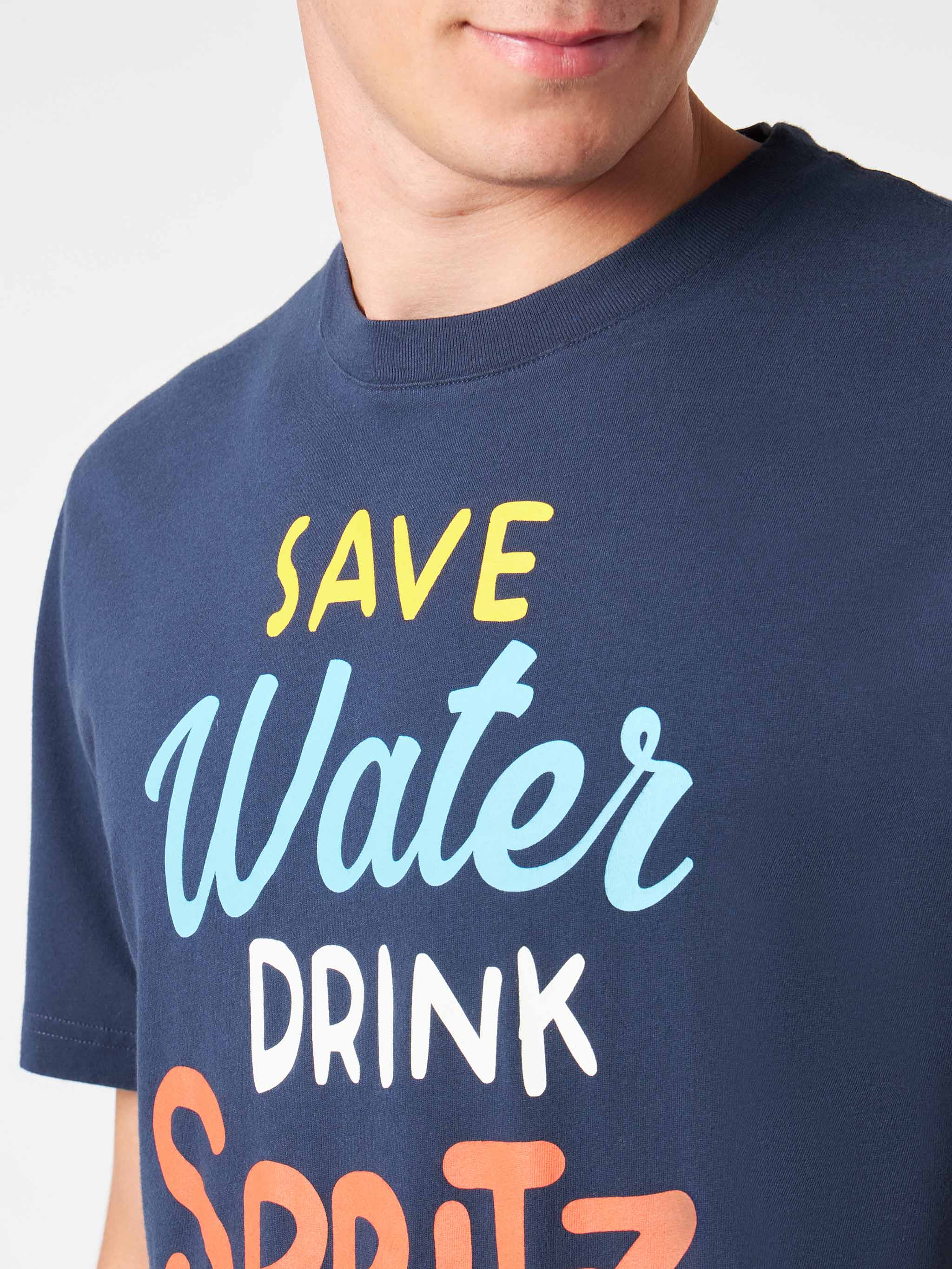 Heren T-shirt van zwaar katoen met Spritz-print