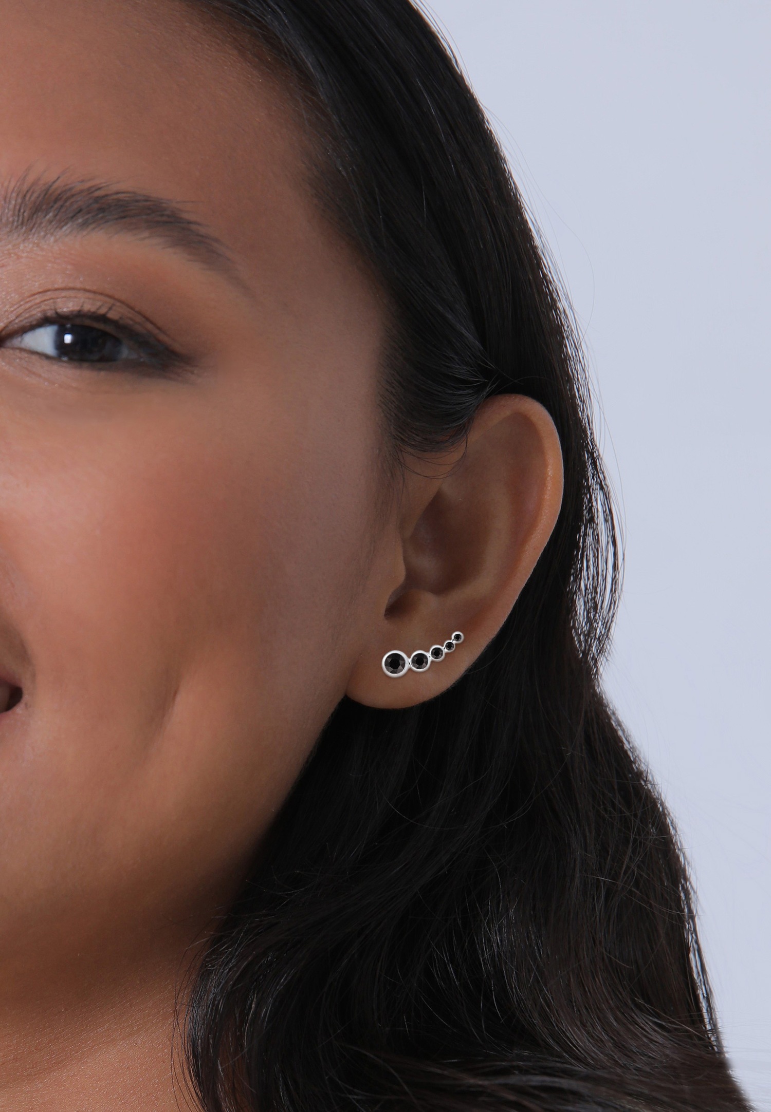 Elli Femmes Earcuff Geo avec cristaux en argent sterling 925