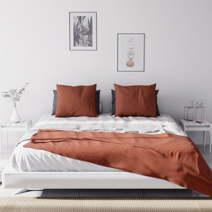 Manta para cama o sofá de 220x240 cm, ADELE brick, de Soleil d'ocre.