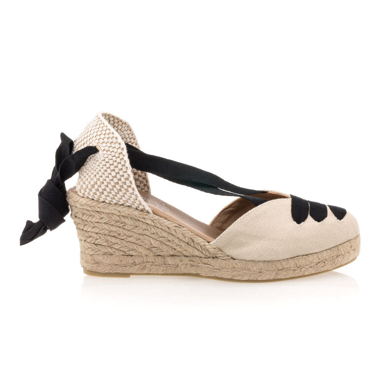 Beige espadrilles voor dames met touwzolen