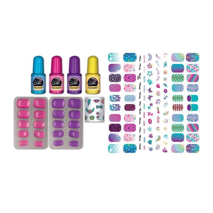 Clementoni - Kit de manicura que brilla en la oscuridad para niños - Esmalte de uñas, uñas postizas y pegatinas - A partir de 7 años