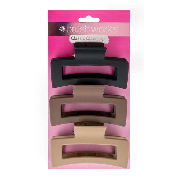 Fermagli per capelli Brushworks Classic Claw Clips - Confezione da 3