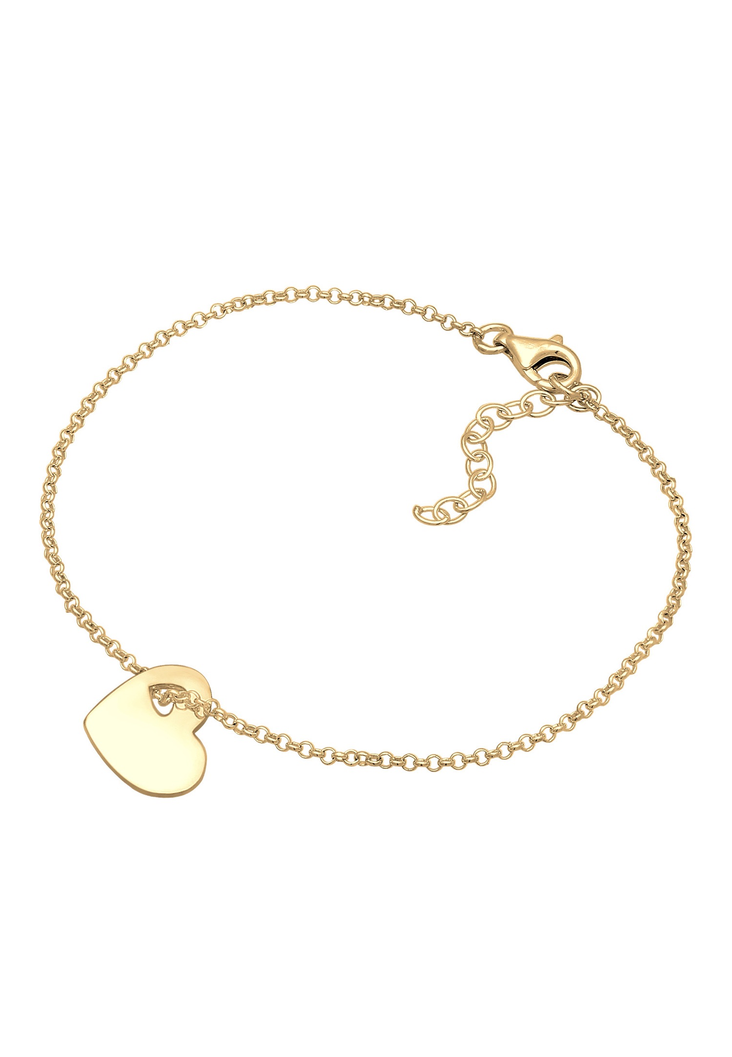 Elli Coeur Pendentif Bracelet Femme 925/1000 Argent
