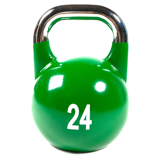 Wettkampfhantel aus Gusseisen mit aufgemaltem Logo, 24 kg