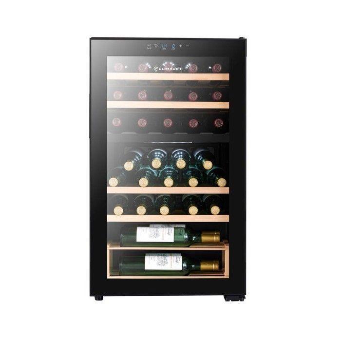 CEPAGE33DZ – Cave à vin – Climadiff – 33 bouteilles – 2 zones – 49,5 × 43,0 × 84,8 cm – Classe G – 36 dB